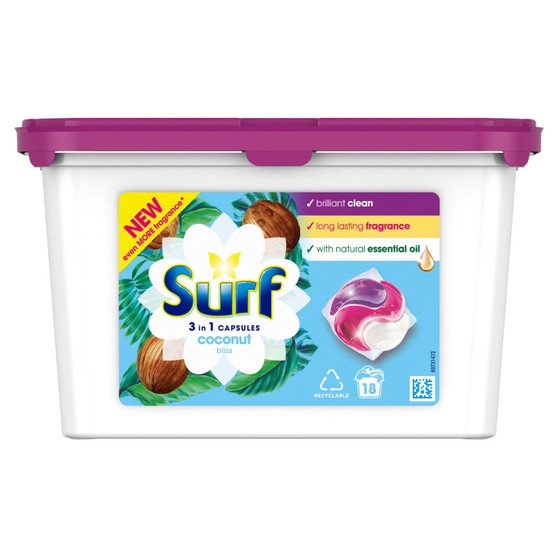 Surf Capsules  Coconut Bliss 18 Wash