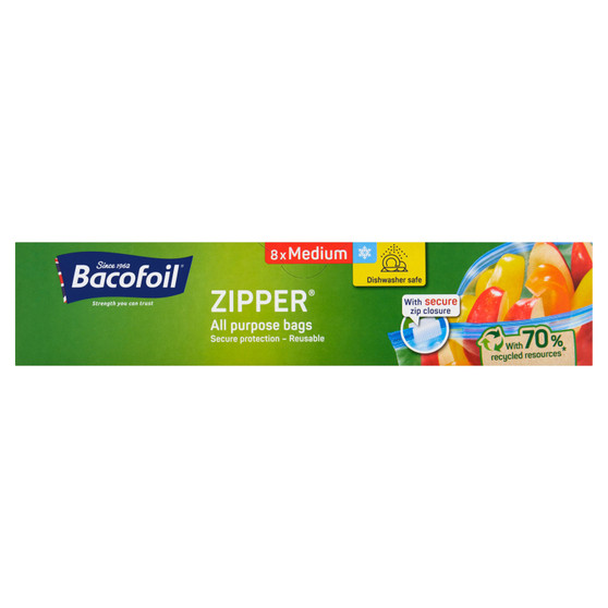 Bacofoil Zipper Bags Medium 8 Pack