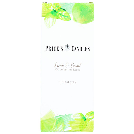 Prices Tealights 5hr Burn Lime Basil 10 Pack