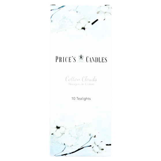 Prices Tealights 5hr Burn Cotton Clouds 10 Pack