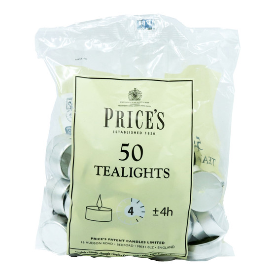 Prices Tealight Candles White 4hr Burn 50 Pack