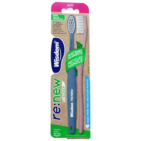 Wisdom Toothbrushes Renew Soft 2 Pack