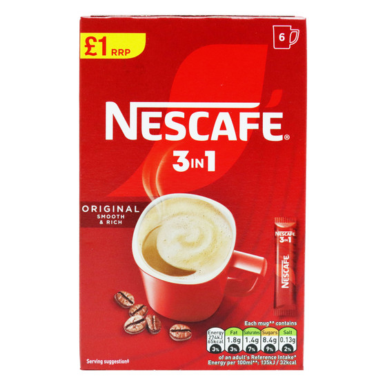 Nescafe Coffee 3in1 Sachets 6 Pack