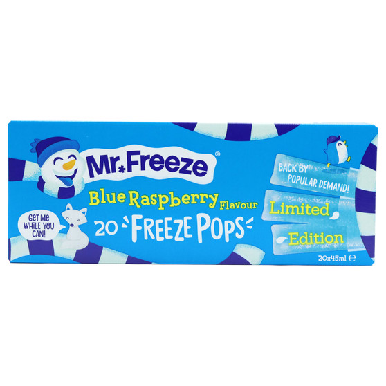 Mr Freeze Blue Rasp Freeze Ice Pops 20 Pack