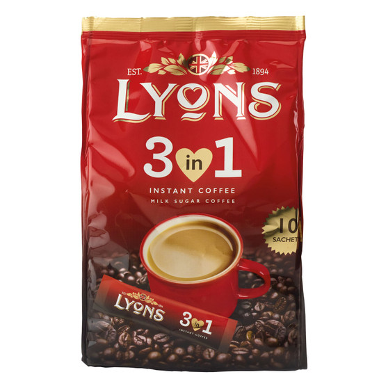 Lyons Sachets Instant Coffee 3 In 1 10 Pack