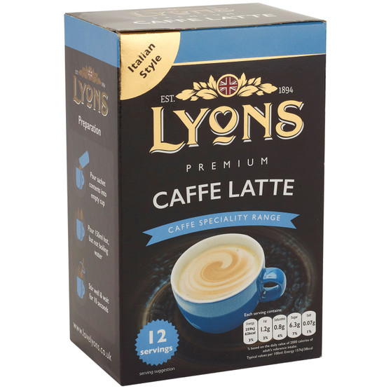 Lyons Sachets Caffe Latte 12 Pack