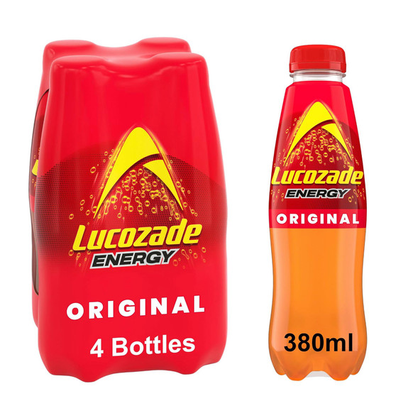 Lucozade Energy Original Bottle 380ml 4 Pack