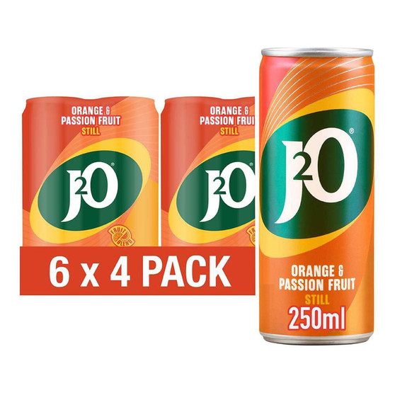 J20 Orange/Passion Can 250ml 6 Pack