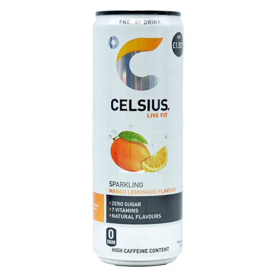 Celsius Mango Lemonade Can 355ml