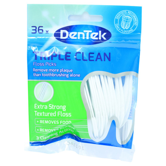 Dentek Floss Picks Triple Clean 36 Pack