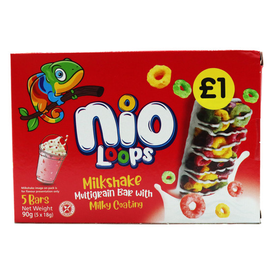 Nio Loops Milkshake Cereal Bars 18g 5 Pack