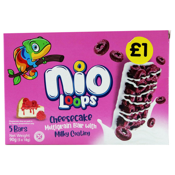 Nio Loops Cheesecake Cereal Bars 18g  5 Pack