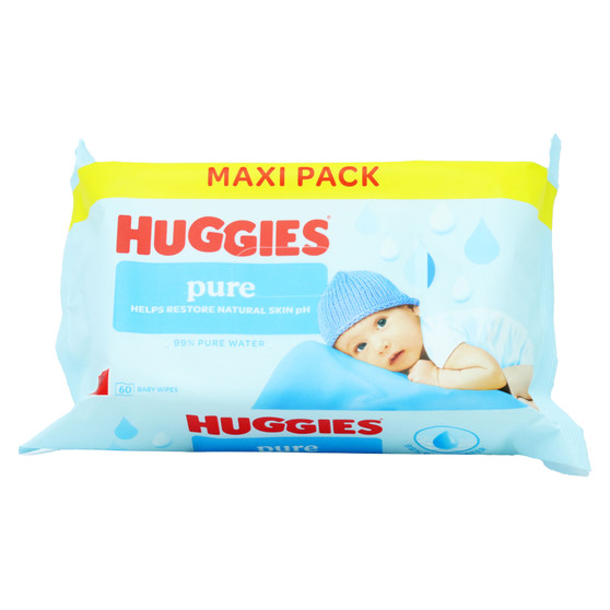 Huggies Baby Wipes Pure 60 Pack