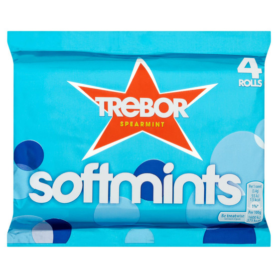 Trebor Softmint Spearmint 179g 4 Pack Multipack