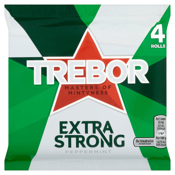 Trebor Extra Strong Peppermint 145g  4 Pack Multipack