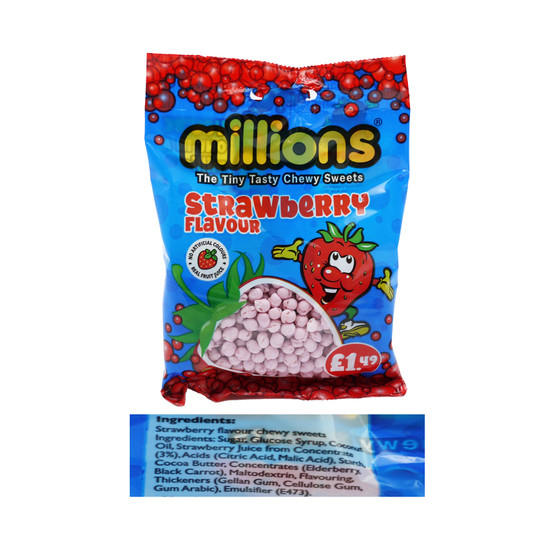 Millions Strawberry Hanging Bag 110g