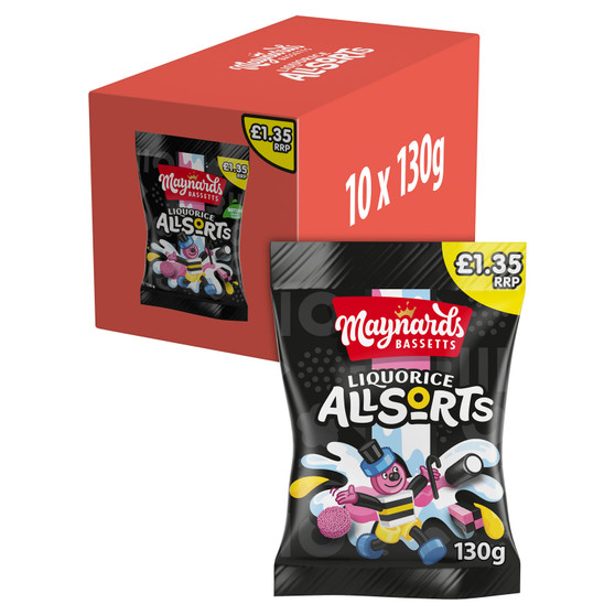 Maynards Bassetts Liquorice Allsorts Sweets Bag 130g