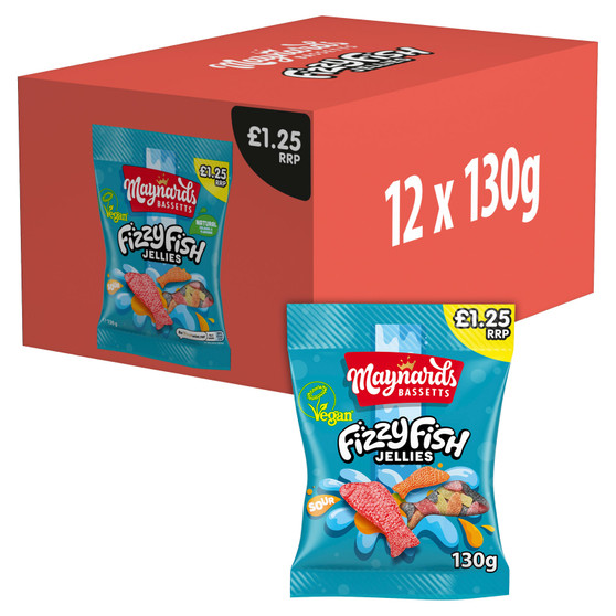 Maynards Bassetts Fizzy Fish Sweets Bag 130g