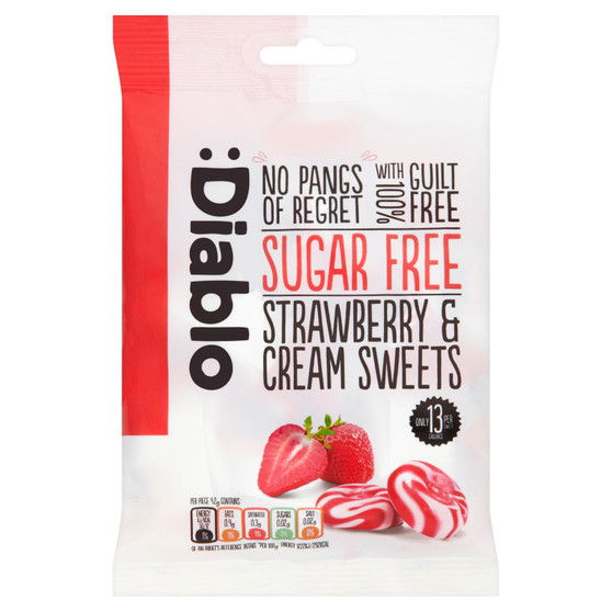 Diablo Sugar Free Strawberry & Cream Sweet 75g