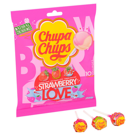 Chupa Chups Strawberry Love Bags 12g0 12 Pack