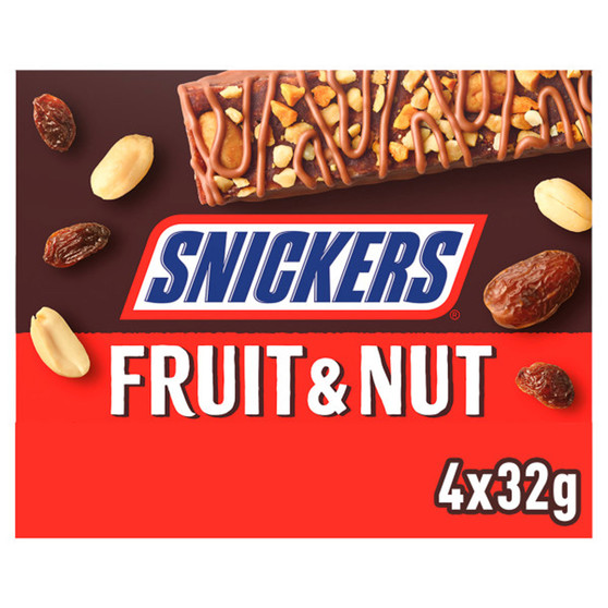 Snickers Fruit & Nut 128g 4 Pack