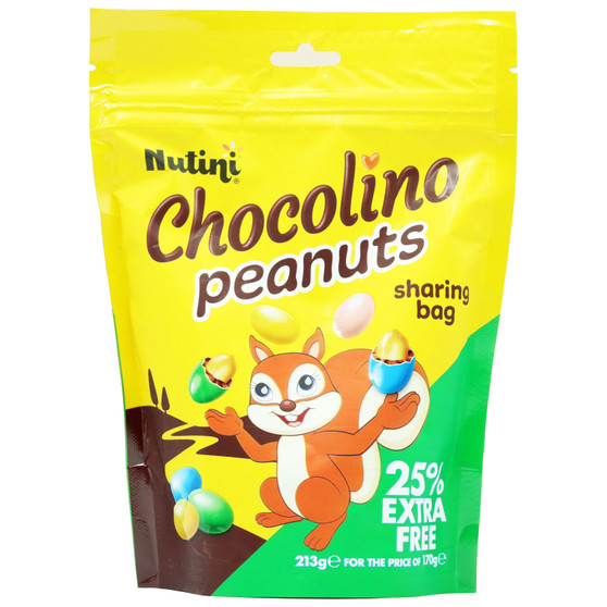 Nutini Choco Peanuts Bag 25% Extra Free 213g
