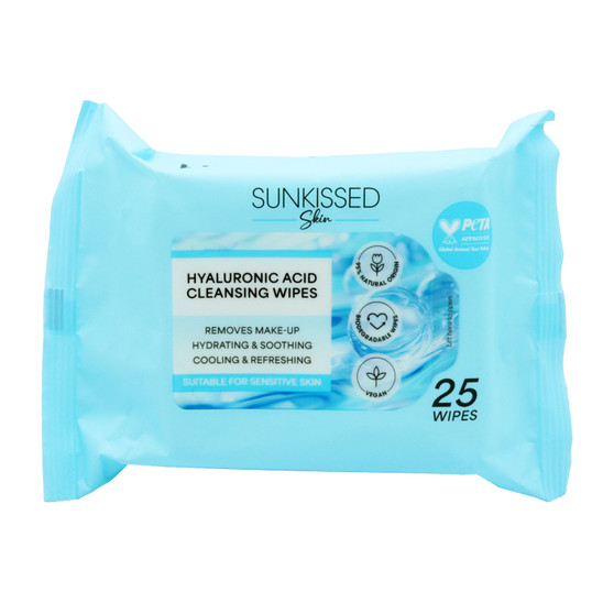 Sunkissed Face Wipes Skin Hyaluronic Cleansing 25 Pack