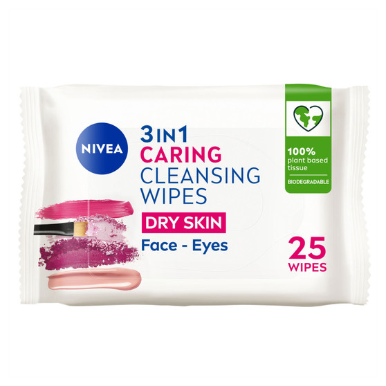 Nivea Biodegrade Cleansing Wipes Dry Skin  25 Pack