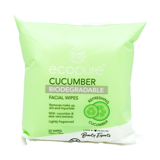 Ecopure Facial Wipes Cucumber 25 Pack
