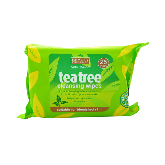 Beauty Formulas Wipes Bio Tea Tree Cleansing 25 Pack