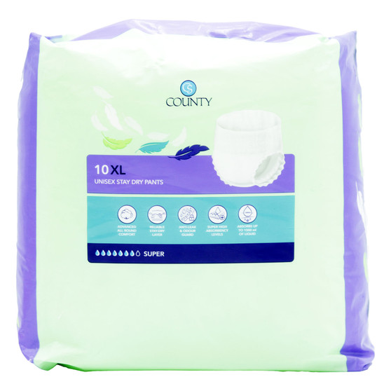 County Stay Dry Pants Unisex XL 10 Pack