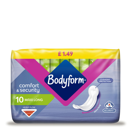 Bodyform Maxi Long Towel 10 Pack