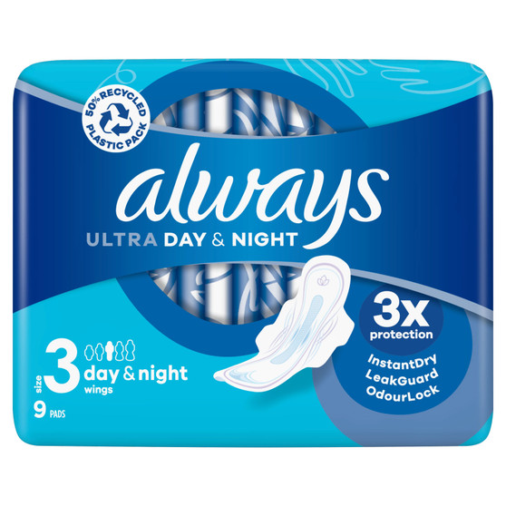 Always Ultra Day And Night Wings Size 3 9 Pack