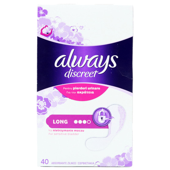 Always Discreet Incontinence Liner Long 40 Pack