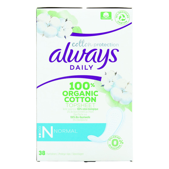 Always Cotton Panty Liners Normal Daily 38 Pack