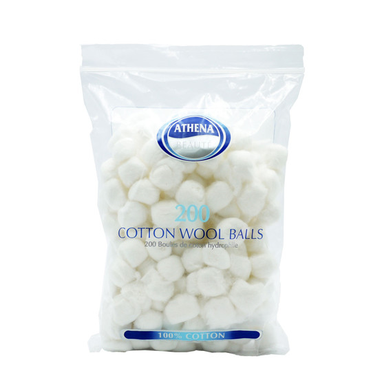 Athena Cotton Balls White 200 Pack