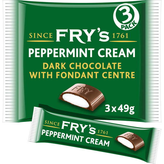 Fry's Chocolate Peppermint Cream Chocolate Bar  Multipack 147g 3 Pack