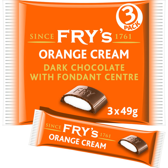 Fry's Chocolate Orange Cream Chocolate Bar Multipack 147g 3 Pack