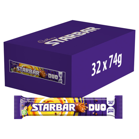 Cadbury Starbar Duo Chocolate Bar 74g 32 Pack