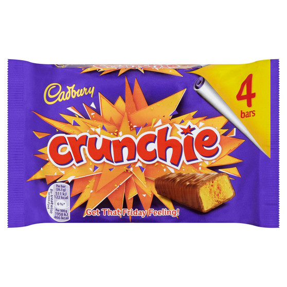 Cadbury Crunchie Chocolate Bar Multipack 128g 4 Pack