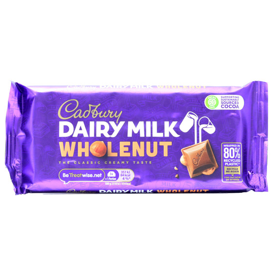Cadbury Bar Dairy Milk Wholenut 120g