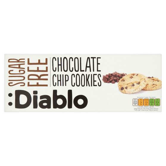 Diablo Sugar Free Cookies Chocolate Chip 130g
