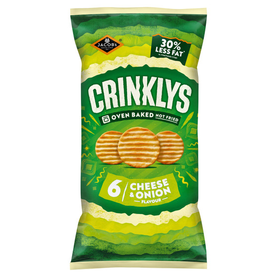 Jacob's Crinklys Cheese & Onion 138g 6 Pack
