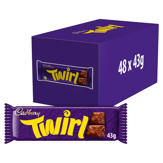 Cadbury Twirl Chocolate Bar 43g 48 Pack