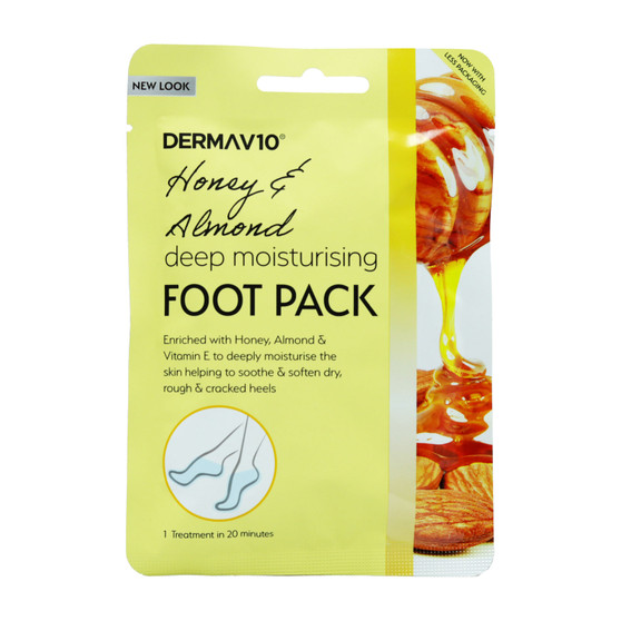 Derma V10 Foot Packs Honey & Almond 1 Pack