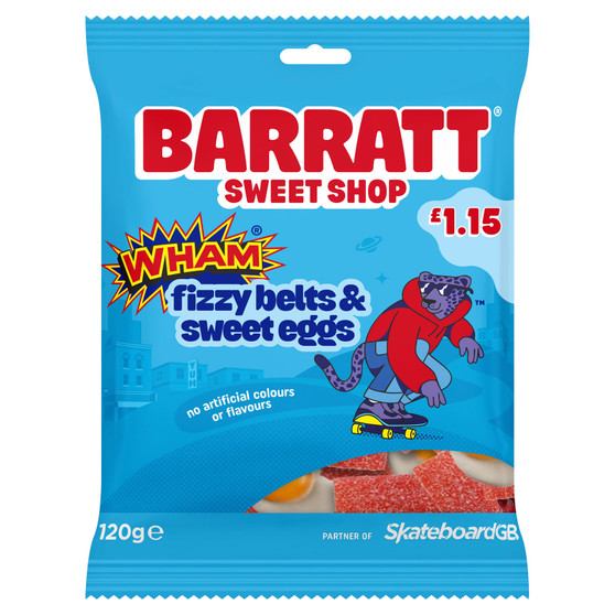 Barratt Wham Fizzy Belts & Eggs 120gm