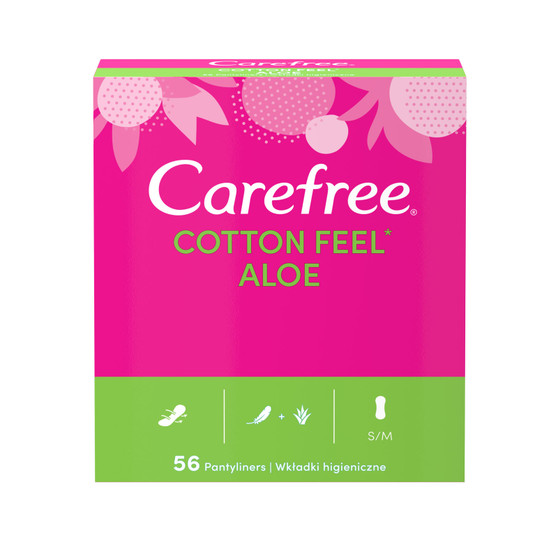 Carefree Cotton Feel Liners Normal Aloe Vera 56 Pack
