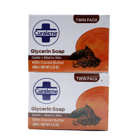 Curalene Soap Glycerine Cocoa Butter 100g Twin Pack