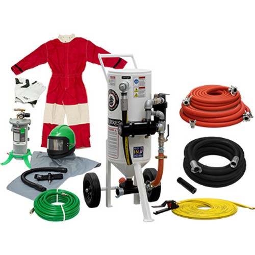 BLAST POT, PORTABLE, 1.5 CU FT, PRESSURE RELEASE, PNEUMATIC, GOLD BLASTING PACKAGE