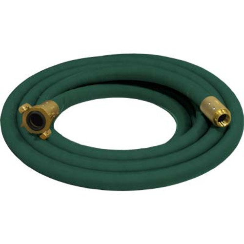 1-1/4' BLAST HOSE ASSEMBLY, BIG GUN FULL FLOW,W/ COUPLINGS (INCLUDES): (25')GREEN BLAST HOSE, (1)BRASS FULL PORT QUICK COUPLER & (1)BRASS NOZZLE HOLDER